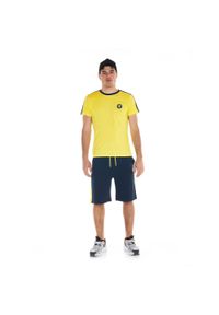 LEONE 1947 APPAREL - Męski garnitur Academy. Kolor: niebieski, wielokolorowy, żółty. Materiał: tkanina, dresówka