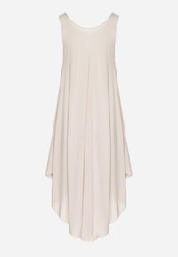 Born2be - Jasnobeżowa Rozkloszowana Sukienka z Bawełny Tesaxelle. Okazja: na co dzień, na spotkanie biznesowe. Kolor: beżowy. Materiał: bawełna. Typ sukienki: proste. Styl: casual, elegancki, biznesowy #2