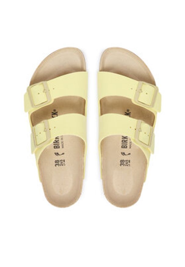 Birkenstock Klapki Arizona 1031505 Żółty. Kolor: żółty. Materiał: skóra