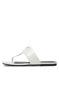 Calvin Klein Jeans Japonki Flat Sandal Slide Toepost Mg Met YW0YW01342 Biały. Kolor: biały. Materiał: skóra #6