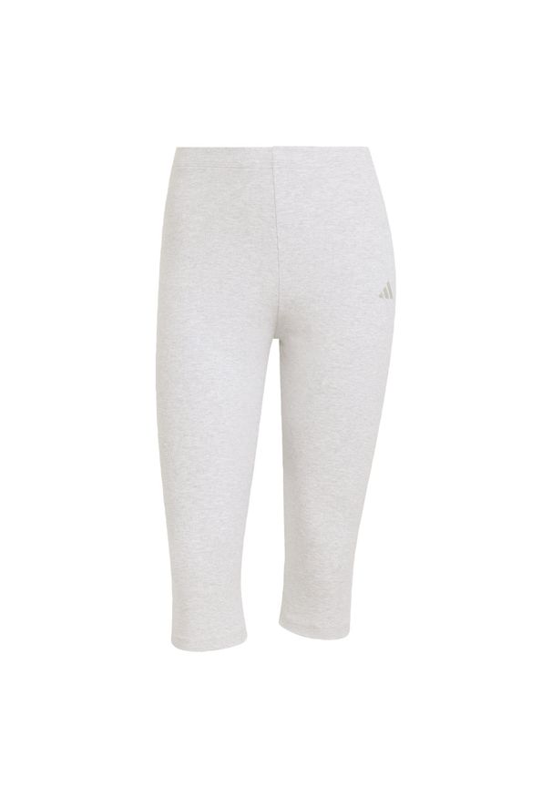 Adidas - Legginsy Seasonal Essentials Rib Capri. Kolor: szary. Materiał: dzianina. Sport: fitness