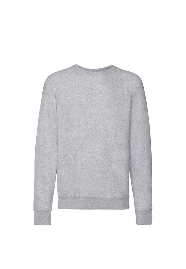 FRUIT OF THE LOOM - Lekki Męski Sweter Raglanowy. Kolor: szary. Długość rękawa: raglanowy rękaw