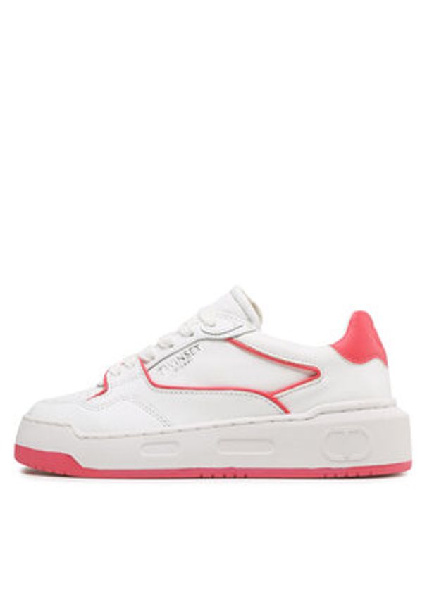 TwinSet - TWINSET Sneakersy 231TCP080 Biały. Kolor: biały. Materiał: skóra