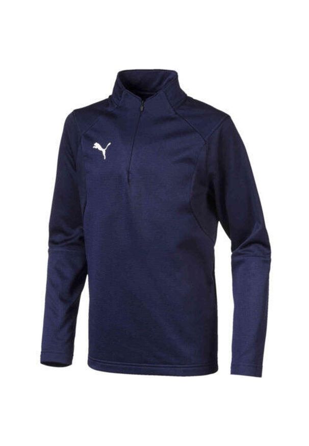 Bluza Puma Jr Liga 1/4 Zip dla dzieci. Kolor: niebieski. Materiał: poliester. Sport: piłka nożna