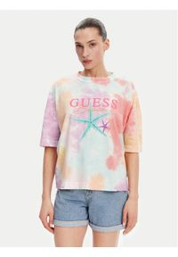 Guess T-Shirt E5GI00 K8G01 Kolorowy Oversize. Materiał: bawełna. Wzór: kolorowy #1