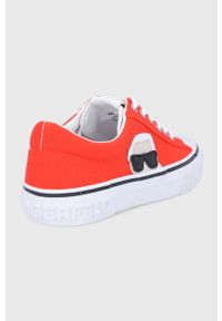 Karl Lagerfeld Tenisówki damskie kolor pomarańczowy. Nosek buta: okrągły. Zapięcie: sznurówki. Kolor: pomarańczowy. Materiał: guma #2