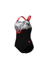 Strój kąpielowy damski jednoczęściowy sportowy na basen Arena Splash. Kolor: wielokolorowy, szary, czarny #1