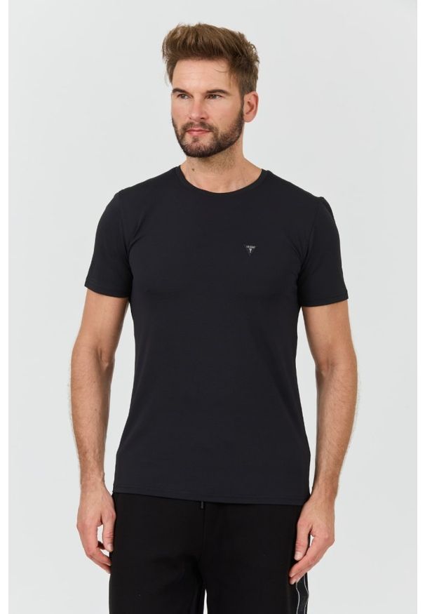 Guess - GUESS Czarny męski t-shirt New Tech Str T, Rozmiar XXL. Kolor: czarny