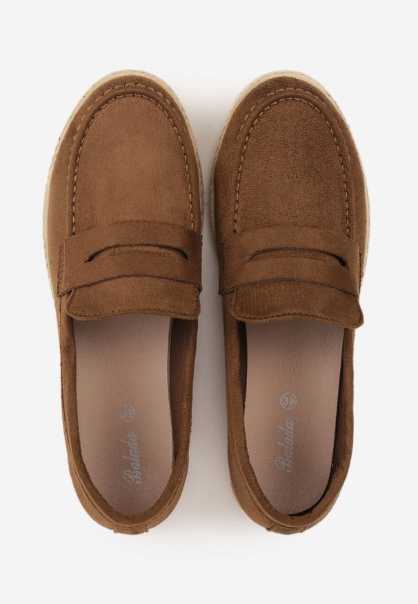 Born2be - Brązowe Mokasyny Ozdobione Plecionką Fennata. Kolor: brązowy. Wzór: aplikacja. Styl: boho, klasyczny