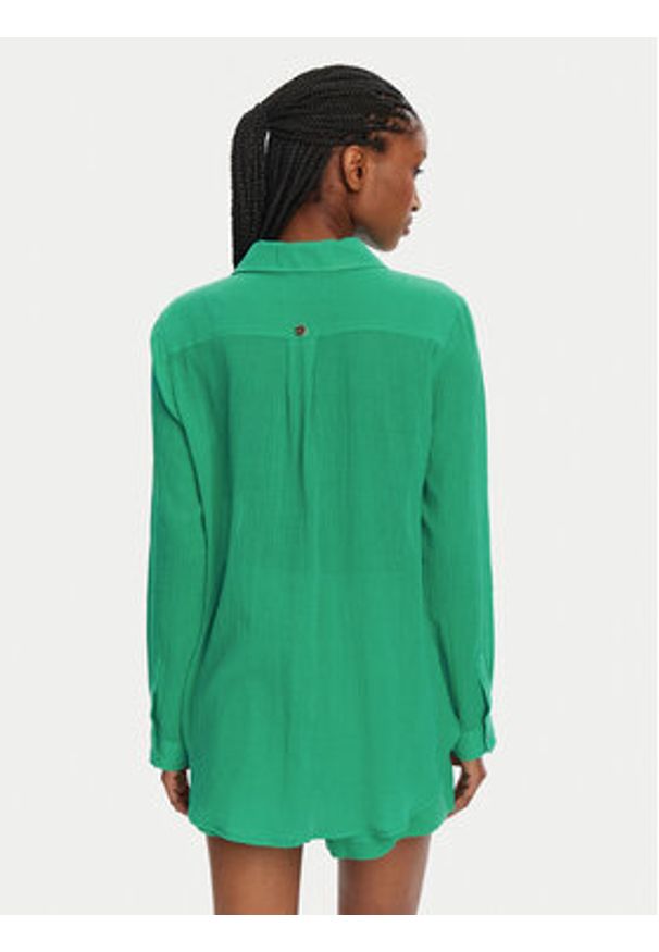 Seafolly Koszula Breeze 55428-TO Zielony Regular Fit. Kolor: zielony. Materiał: bawełna