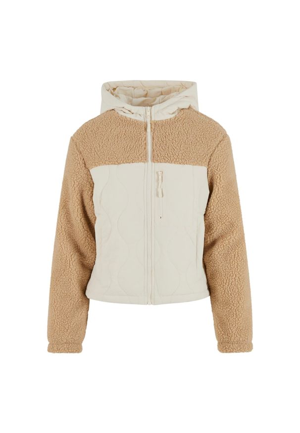 Polar nylon damski Urban Classics Sherpa Crinkle. Kolor: beżowy, wielokolorowy, biały. Materiał: nylon, polar