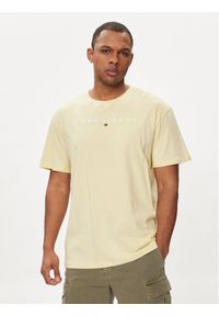 Tommy Jeans T-Shirt Linear Logo DM0DM17993 Żółty Regular Fit. Kolor: żółty. Materiał: bawełna #1