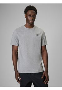 4f - 4F T-shirt regular gładki męski (3-pack) - szary+czarny+granatowy S. Okazja: na co dzień. Kolor: wielokolorowy. Materiał: bawełna, jeans, materiał. Wzór: gładki. Styl: casual, klasyczny #1