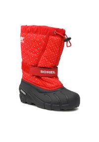 sorel - Sorel Śniegowce Youth Flurry™ Print NY3503-646 Czerwony. Kolor: czerwony. Materiał: materiał. Wzór: nadruk