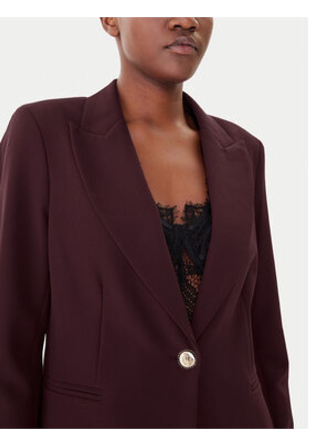 Maryley Marynarka 25IB187/M06/43BU Bordowy Regular Fit. Kolor: czerwony. Materiał: syntetyk