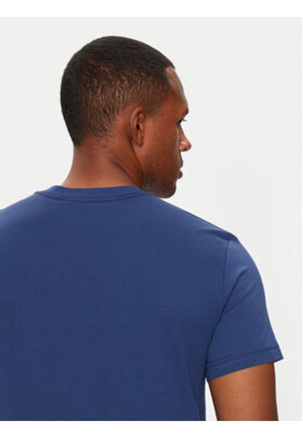 Versace Jeans Couture T-Shirt 77GAHT00 CJ00T Niebieski Slim Fit. Kolor: niebieski. Materiał: bawełna