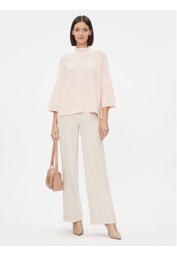 Kontatto Sweter 3M1043 Beżowy Regular Fit. Kolor: beżowy. Materiał: syntetyk, wiskoza