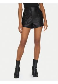 only - ONLY Szorty z imitacji skóry Tricia 15287184 Czarny Baggy Fit. Kolor: czarny. Materiał: skóra