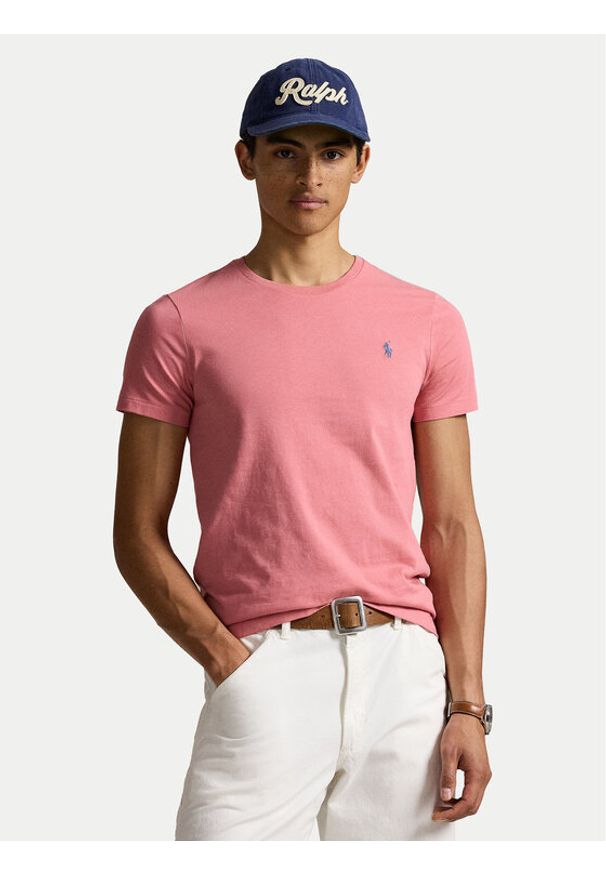 Polo Ralph Lauren T-Shirt 710671438433 Różowy Custom Slim Fit. Typ kołnierza: polo. Kolor: różowy. Materiał: bawełna