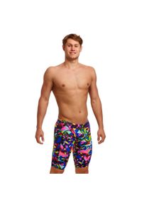 FUNKY TRUNKS - Spodenki kąpielowe męskie do pływania treningowe na basen Funky Trunks Jammer. Kolor: wielokolorowy, czarny