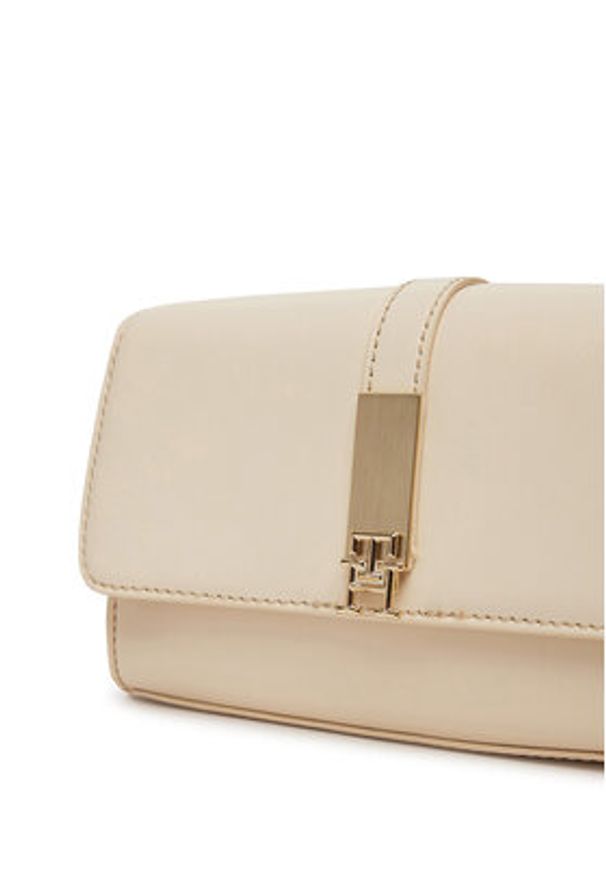 TOMMY HILFIGER - Tommy Hilfiger Torebka Th Heritage Mini Crossover Chain AW0AW17222 Beżowy. Kolor: beżowy. Materiał: skórzane