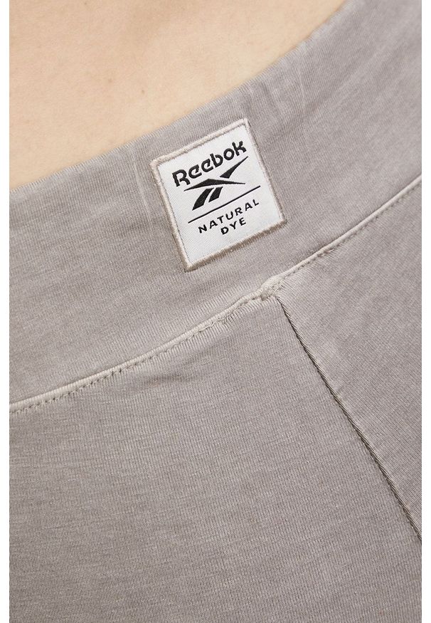 Reebok Classic Legginsy damskie kolor szary gładkie. Stan: podwyższony. Kolor: szary. Materiał: dzianina. Wzór: gładki