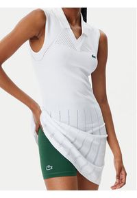 Lacoste Sukienka tenisowa EF0615 Biały Slim Fit. Kolor: biały. Materiał: syntetyk. Sport: tenis