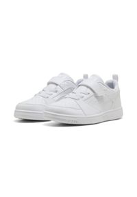 Puma - Dziecięce sneakersy PUMA Rebound V6 Lo PUMA White Cool Light Gray. Okazja: na uczelnię. Kolor: szary, biały, wielokolorowy. Sport: joga i pilates