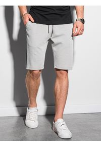 Ombre Clothing - Krótkie spodenki męskie dresowe W297 - szare - XL. Kolor: szary. Materiał: dresówka. Długość: krótkie #5