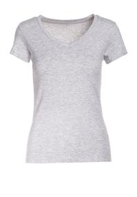 Born2be - Jasnoszary T-shirt Nysalphia. Kolor: szary. Materiał: elastan, bawełna, dzianina. Długość rękawa: krótki rękaw. Długość: krótkie. Styl: klasyczny #6