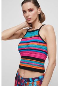 medicine - Medicine top bawełniany damski kolor multicolor. Typ kołnierza: dekolt halter. Materiał: bawełna. Długość rękawa: na ramiączkach #3