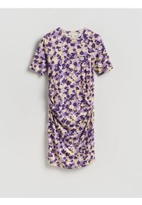 Reserved - Sukienka w kwiaty - wielobarwny. Materiał: dzianina, wiskoza. Wzór: kwiaty #1