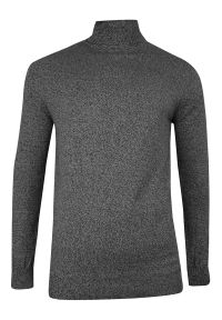 Golf Popielaty, Melanżowy, Elegancki, Klasyczny, Męski -Brave Soul- 100% BAWEŁNA. Typ kołnierza: golf. Kolor: szary. Materiał: bawełna. Wzór: melanż. Sezon: zima, jesień. Styl: klasyczny, elegancki #1