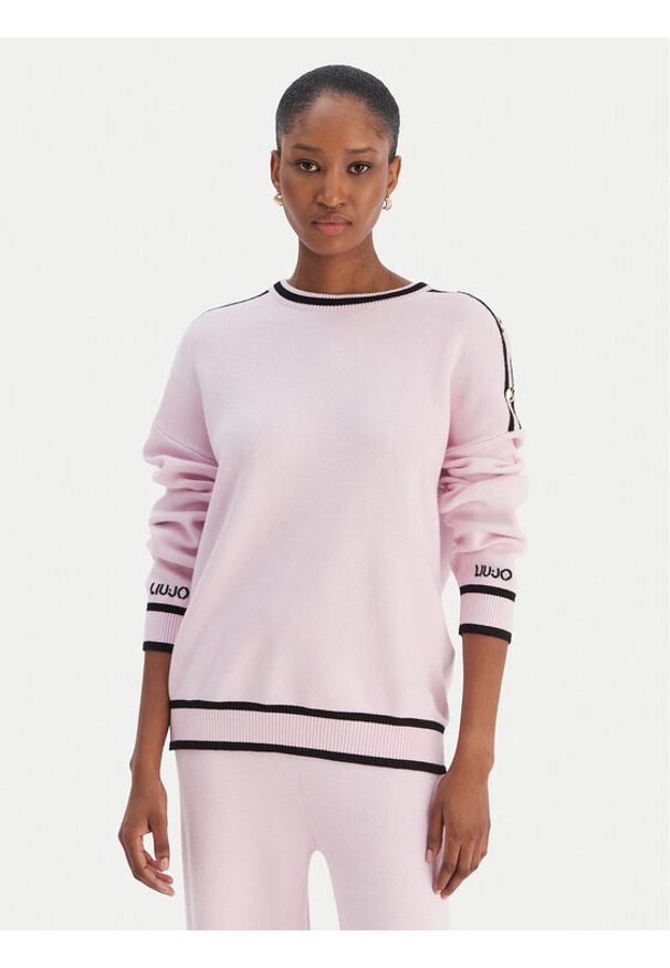 Liu Jo Sweter TF5230 MS59L Różowy Regular Fit. Kolor: różowy. Materiał: wiskoza