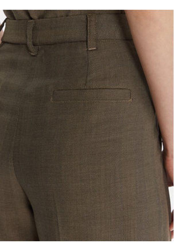 Marella Spodnie materiałowe Hull 2523136161 Khaki Loose Fit. Kolor: brązowy. Materiał: syntetyk