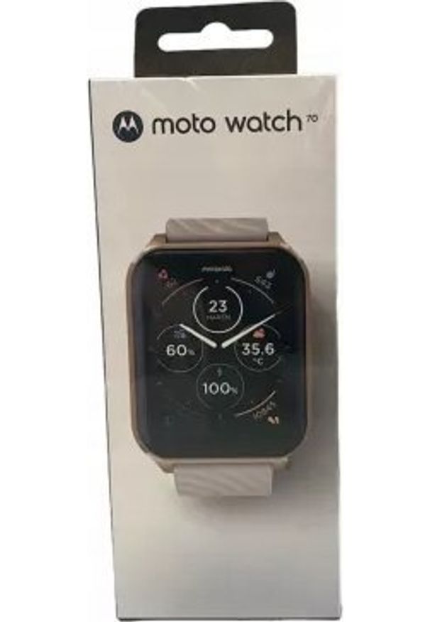 KIANO - Smartwatch Kiano Smartwatch Motorola 70 Biało-złoty. Rodzaj zegarka: smartwatch. Kolor: biały, wielokolorowy, złoty