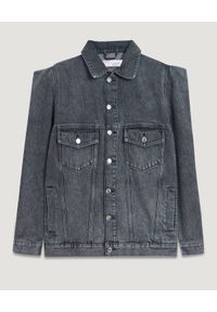 IRO PARIS - Szara kurtka jeansowa Chigny. Kolor: szary. Materiał: jeans. Długość rękawa: długi rękaw. Długość: długie. Styl: klasyczny #2