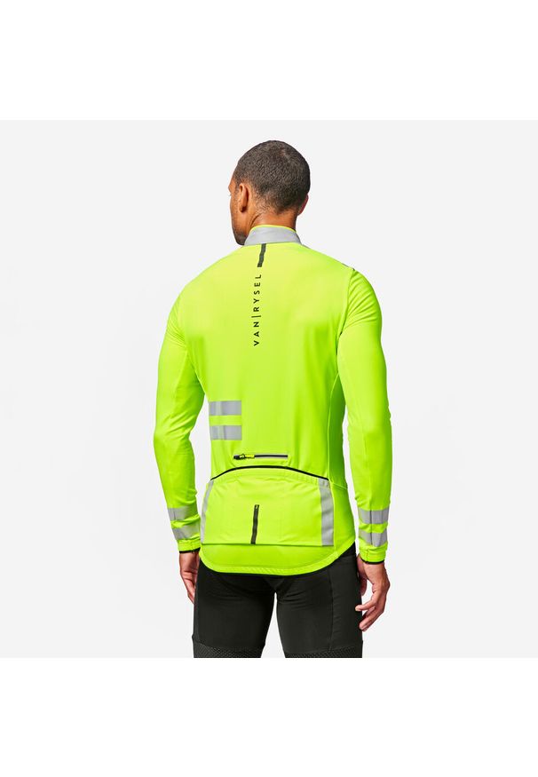 VAN RYSEL - Bluza rowerowa Triban RC500 długi rękaw EN17353. Kolor: żółty. Materiał: polar, materiał. Długość rękawa: długi rękaw. Długość: długie. Sport: kolarstwo, wspinaczka