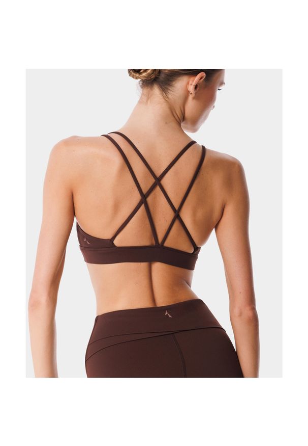 Stanik sportowy crossback dla kobiet Carpatree Balletcore. Kolor: brązowy. Sport: fitness