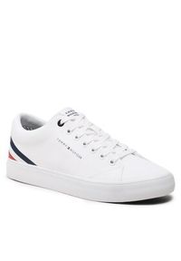 TOMMY HILFIGER - Tommy Hilfiger Sneakersy Th Hi Vulc Core Low Stripes FM0FM04735 Biały. Kolor: biały. Materiał: materiał #3