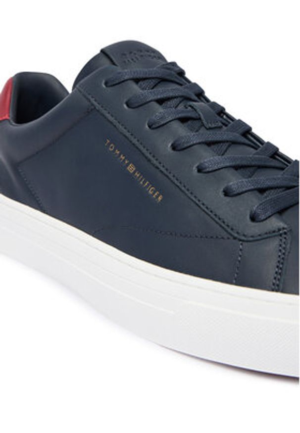 TOMMY HILFIGER - Tommy Hilfiger Sneakersy Premium Dress Cupsole Lth FM0FM05572 Granatowy. Kolor: niebieski. Materiał: skóra