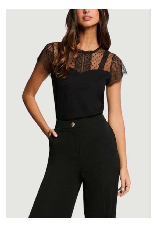 Morgan Bluzka 261-DAPHNE Czarny Regular Fit. Kolor: czarny. Materiał: syntetyk