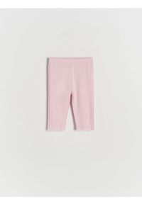 Reserved - Krótkie legginsy - różowy. Kolor: różowy. Materiał: bawełna. Długość: krótkie