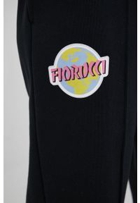 Napapijri spodnie Napapijri X Fiorucci damskie kolor czarny z nadrukiem. Kolor: czarny. Wzór: nadruk #5