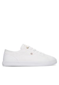 TOMMY HILFIGER - Tommy Hilfiger Tenisówki Th Foxing Sneaker Canvas FW0FW09170 Biały. Kolor: biały. Materiał: materiał #1