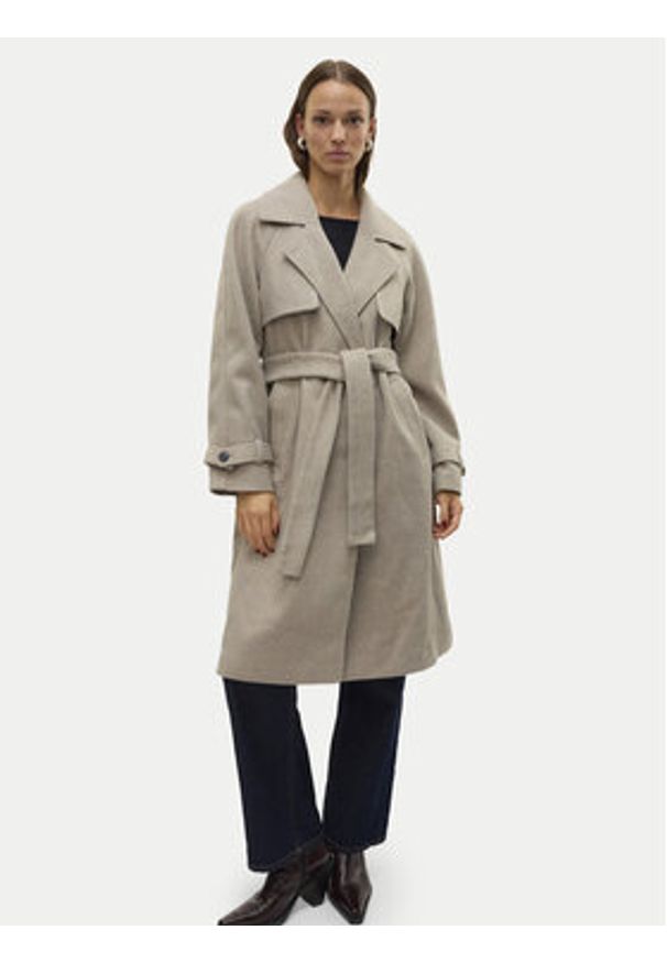 Vero Moda Płaszcz przejściowy Pop Miley 10319995 Beżowy Regular Fit. Kolor: beżowy. Materiał: syntetyk