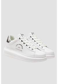 Karl Lagerfeld - KARL LAGERFELD Białe damskie sneakersy skórzane KAPRI Maison, Rozmiar 38. Kolor: biały. Materiał: skóra #5
