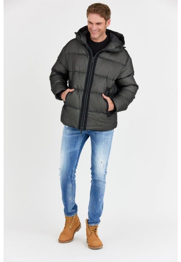 DSQUARED2 Puchowa kurtka męska balaclava puffer, Rozmiar 54. Kolor: czarny. Materiał: puch