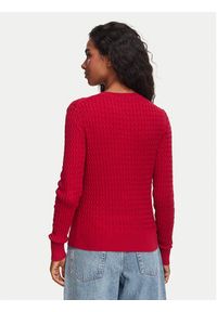 TOMMY HILFIGER - Tommy Hilfiger Sweter WW0WW44987 Czerwony Regular Fit. Kolor: czerwony. Materiał: bawełna #3
