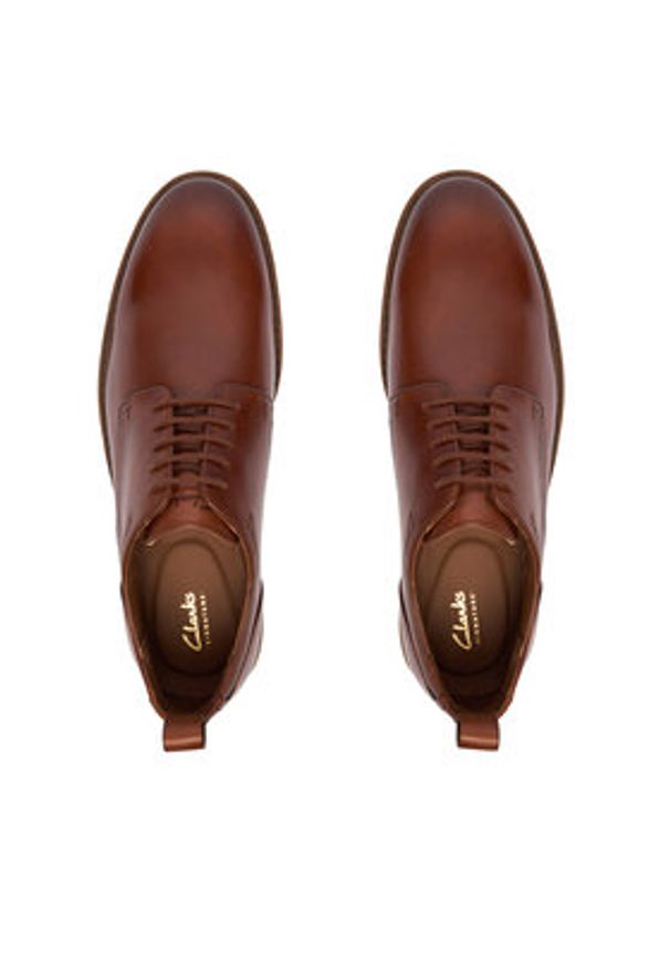 Clarks Półbuty Aldwin Lace 26183252 Brązowy. Kolor: brązowy. Materiał: skóra